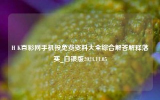 H K百彩网手机投免费资料大全综合解答解释落实_白银版2024.11.05