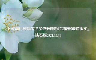 下载澳门资料大全免费网站综合解答解释落实_钻石版2024.11.01