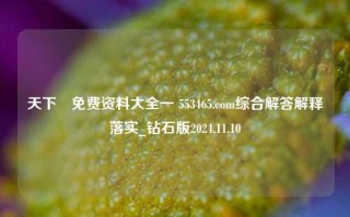 天下釆免费资料大全一 553465.com综合解答解释落实_钻石版2024.11.10