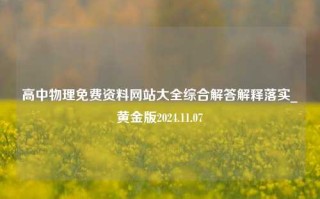 高中物理免费资料网站大全综合解答解释落实_黄金版2024.11.07