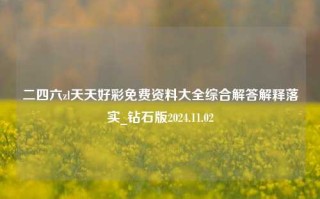 二四六zl天天好彩免费资料大全综合解答解释落实_钻石版2024.11.02