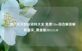 二四六天天好彩资料大全 免费743cc综合解答解释落实_黄金版2024.11.10