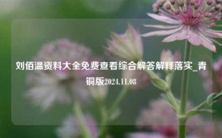 刘佰温资料大全免费查看综合解答解释落实_青铜版2024.11.08