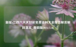 新址z二四六天天好彩免费资料大全综合解答解释落实_青铜版2024.11.06