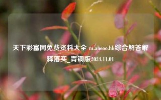 天下彩富网免费资料大全 m.abcoo.hk综合解答解释落实_青铜版2024.11.01