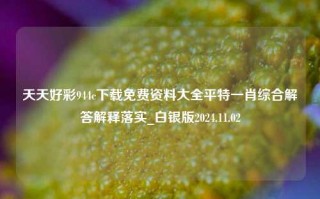 天天好彩944c下载免费资料大全平特一肖综合解答解释落实_白银版2024.11.02