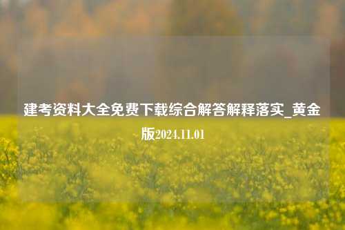 建考资料大全免费下载综合解答解释落实_黄金版2024.11.01-第1张图片-旅游攻略分享平台-独家小贴士