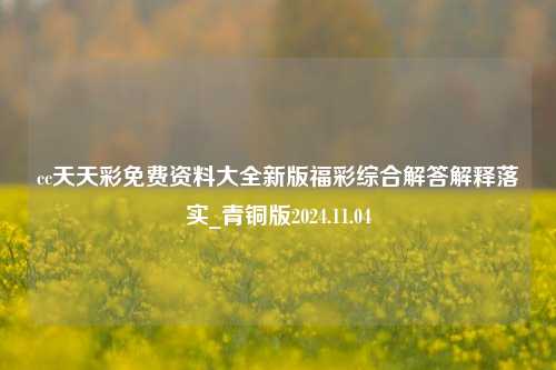 cc天天彩免费资料大全新版福彩综合解答解释落实_青铜版2024.11.04-第1张图片-旅游攻略分享平台-独家小贴士