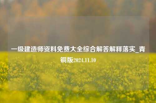 一级建造师资料免费大全综合解答解释落实_青铜版2024.11.10-第1张图片-旅游攻略分享平台-独家小贴士