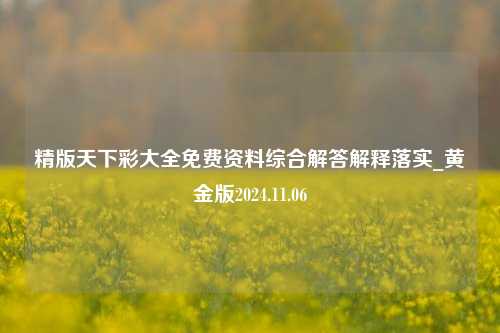 精版天下彩大全免费资料综合解答解释落实_黄金版2024.11.06-第1张图片-旅游攻略分享平台-独家小贴士