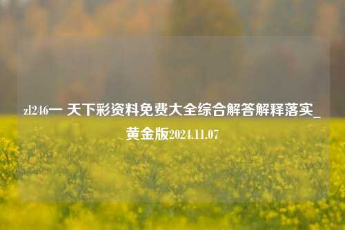 zl246一 天下彩资料免费大全综合解答解释落实_黄金版2024.11.07-第1张图片-旅游攻略分享平台-独家小贴士