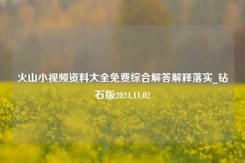 火山小视频资料大全免费综合解答解释落实_钻石版2024.11.02-第1张图片-旅游攻略分享平台-独家小贴士