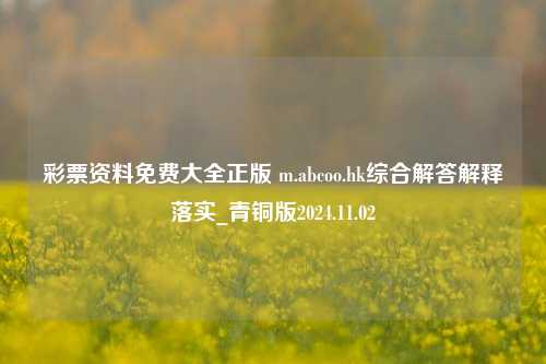 彩票资料免费大全正版 m.abcoo.hk综合解答解释落实_青铜版2024.11.02-第1张图片-旅游攻略分享平台-独家小贴士