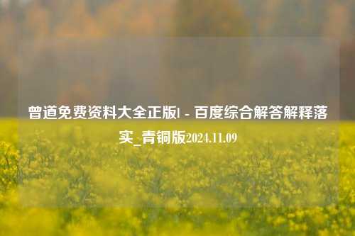 曾道免费资料大全正版l - 百度综合解答解释落实_青铜版2024.11.09-第1张图片-旅游攻略分享平台-独家小贴士