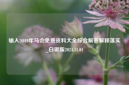 输入2O19年马会免费资料大全综合解答解释落实_白银版2024.11.01-第1张图片-旅游攻略分享平台-独家小贴士