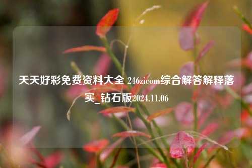 天天好彩免费资料大全 246zicom综合解答解释落实_钻石版2024.11.06-第1张图片-旅游攻略分享平台-独家小贴士