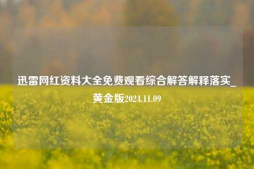 迅雷网红资料大全免费观看综合解答解释落实_黄金版2024.11.09-第1张图片-旅游攻略分享平台-独家小贴士