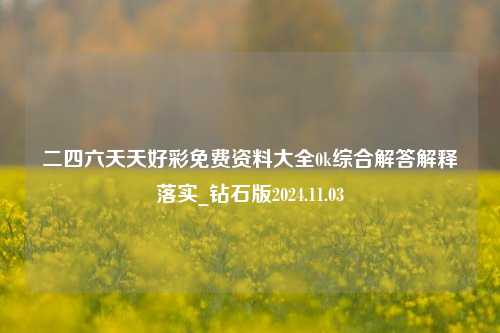 二四六天天好彩免费资料大全0k综合解答解释落实_钻石版2024.11.03-第1张图片-旅游攻略分享平台-独家小贴士